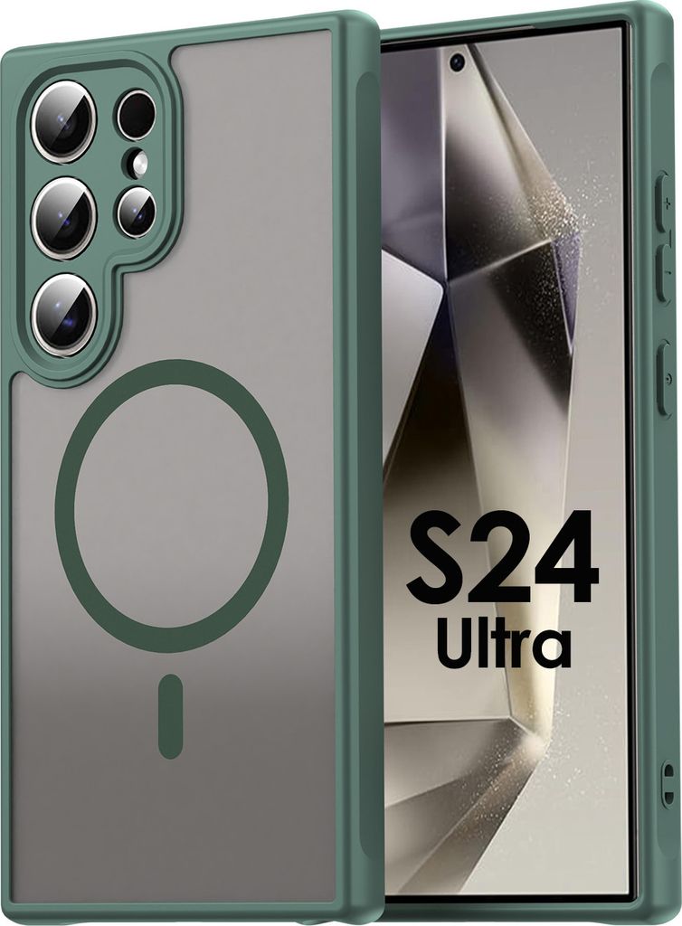 Handyhülle für Samsung Galaxy S24 Ultra Matt Case Schutzhülle Kratzfest Passgenau Grün