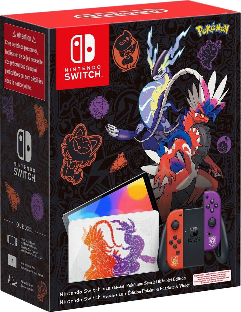 Nintendo Switch OLED-Modell Pokémon Karmesin & Produktbild