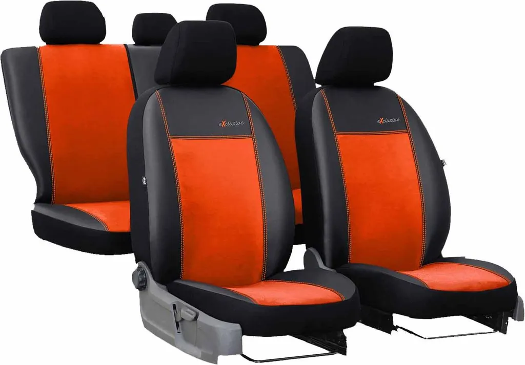 Coprisedili Auto Arancioni per BMW Serie 3 E46 | Set 3 Pezzi Universali - 10