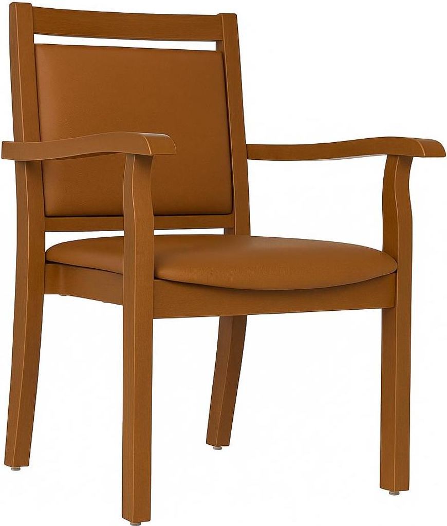 Pflegestuhl André mit Armlehnen Rustikal – Ideal für Senioren im Altenheim oder Zuhause.Stoffbezug:Clean-Kunstleder Walter Braun,Bodengleiter:K...