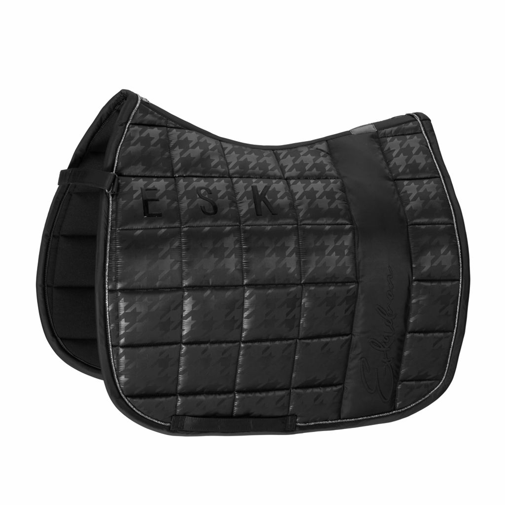 Eskadron ESSENCE Schabracke " BIG SQUARE GLOSSY " mit Hahnentritt - Optik Form - Pony-Dressur Farbe - black