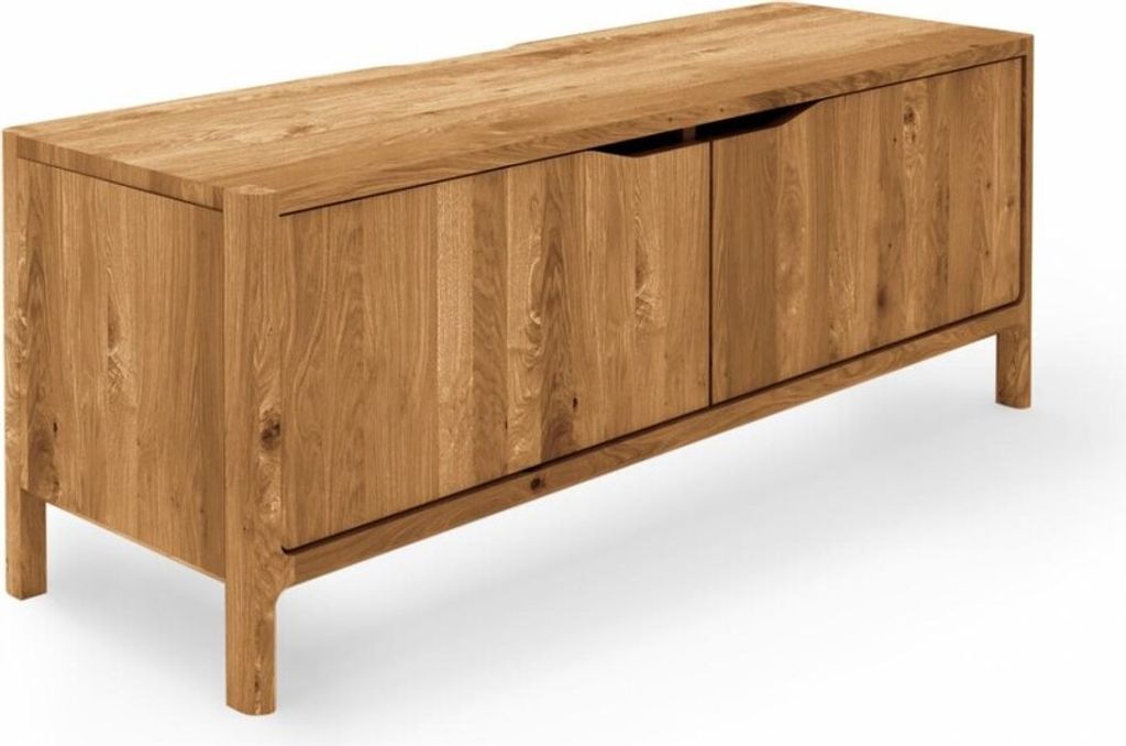 TV-Board Swig aus Wildeiche massiv geölt 111x50 cm mit 2 Türen