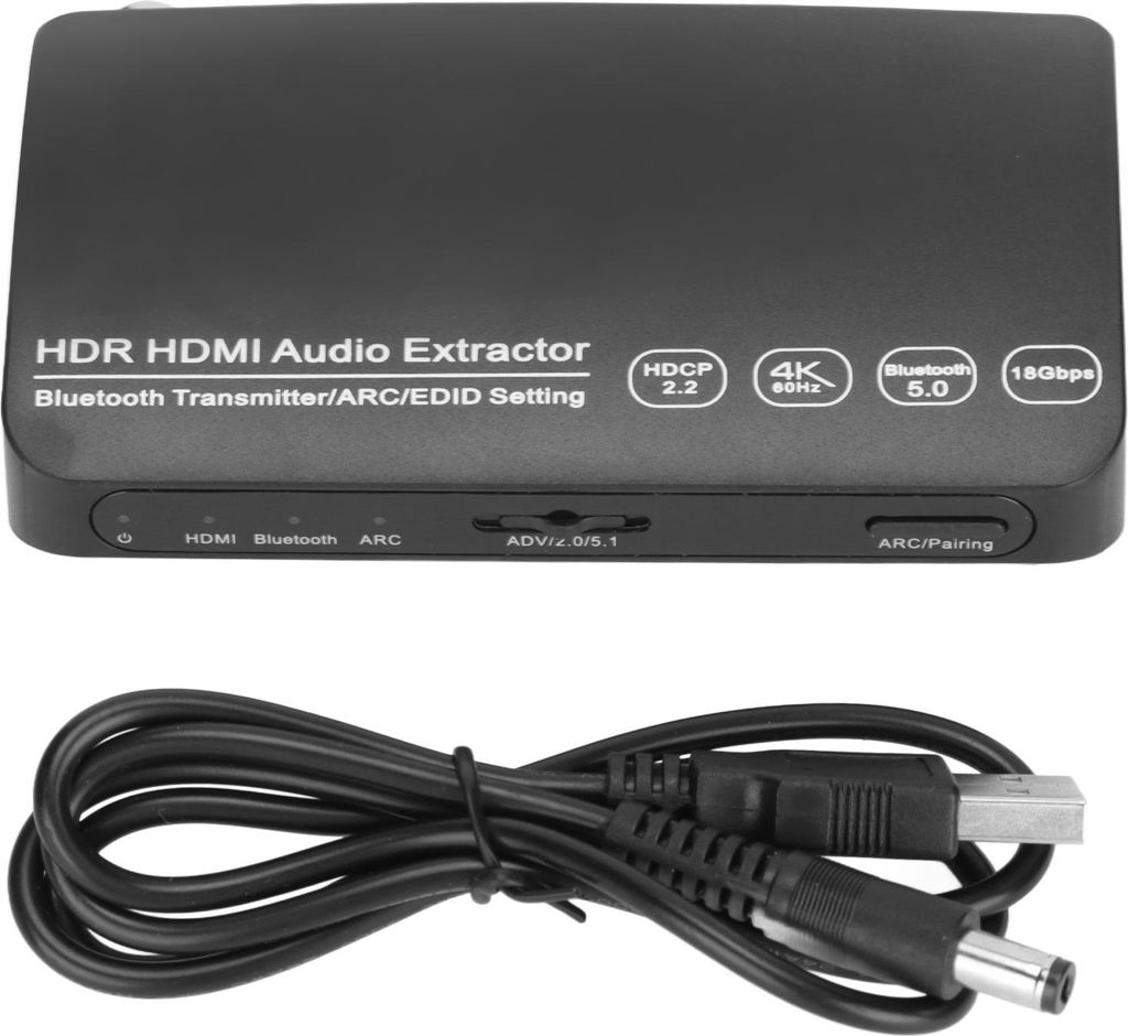 Audioextraktor 4K 60 Hz HDR Synchronous Bogensplitter mit 5.0 Bluetooth -Sender für Computer