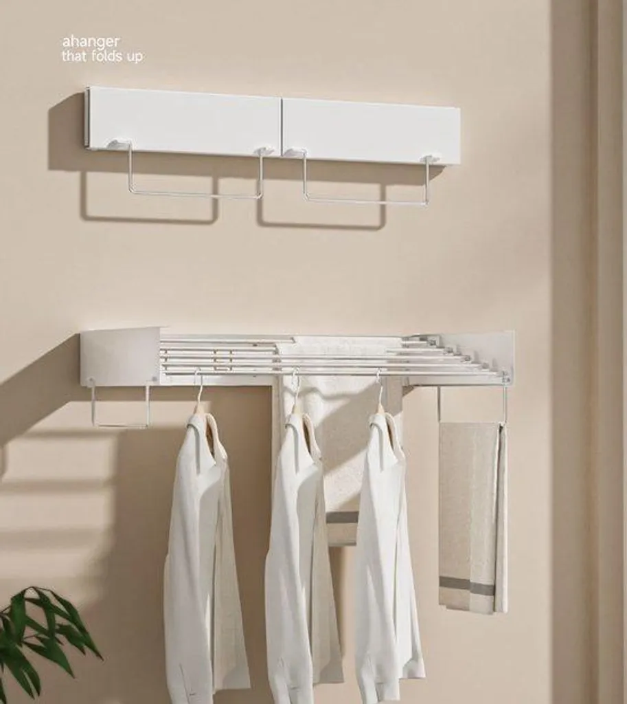 Sèche-linge mural pour balcon et salle de bain 100x50cm extensible