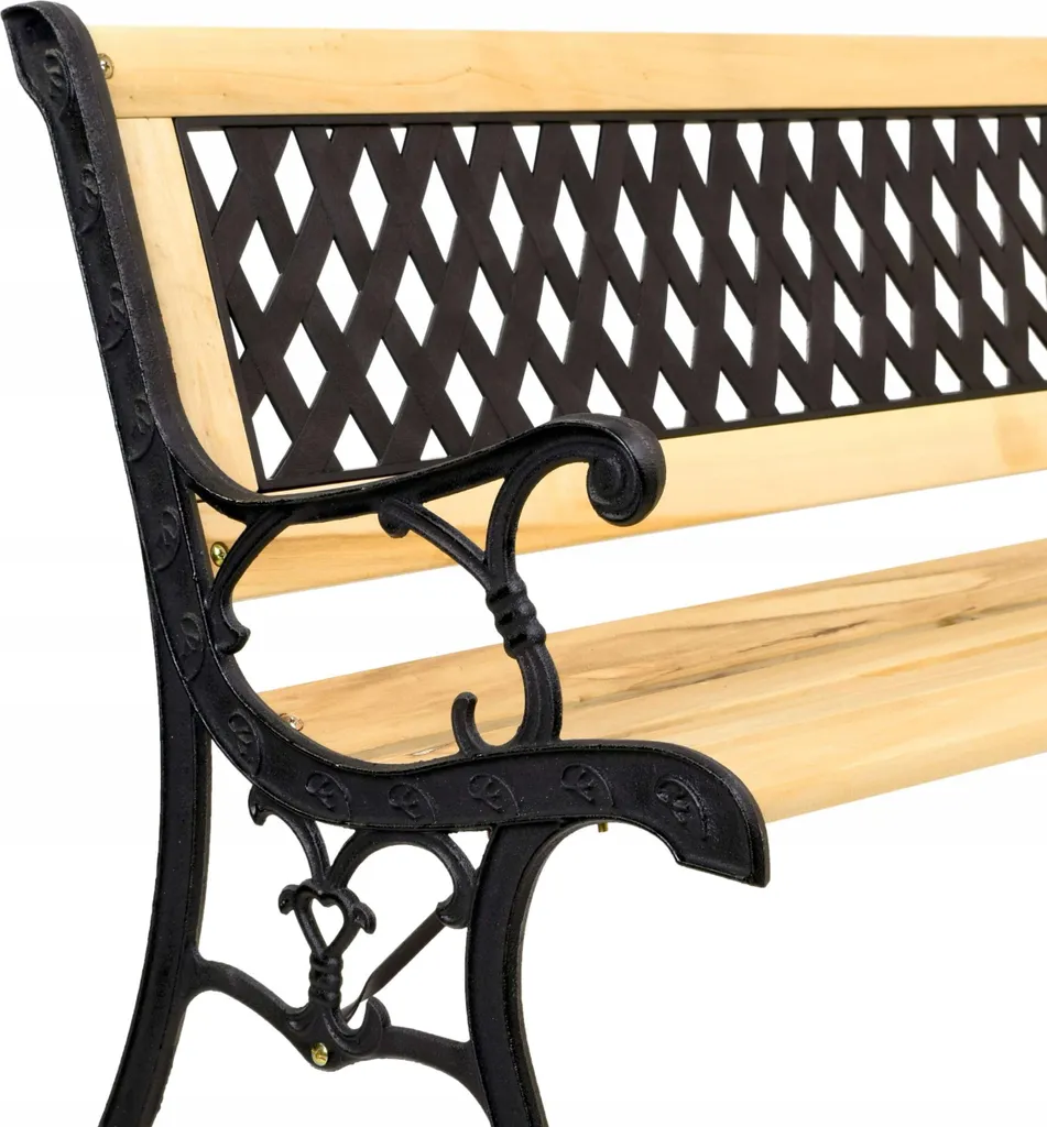 Banc en fonte KARO design rétro - Structure durable et dossier décoratif