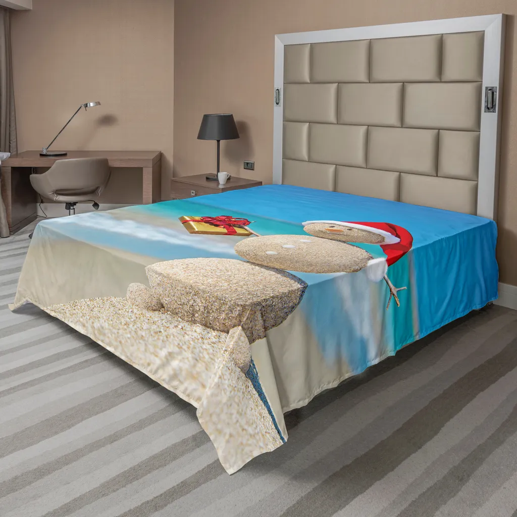 Drap housse doux et confortable bonhomme de neige 266x260 cm motif Noël