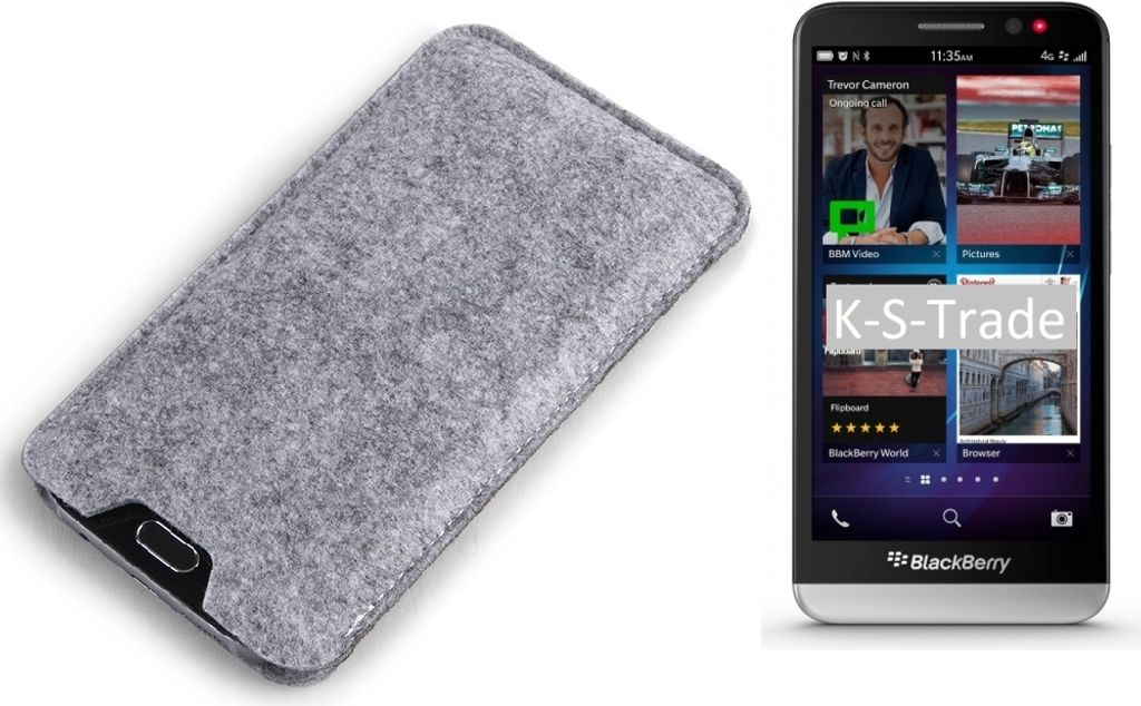 K-S-Trade Filz Handyhülle kompatibel mit Blackberry Z30 Schutzhülle Filztasche Filz Tasche Case Sleeve Handy Hülle Filzhülle grau