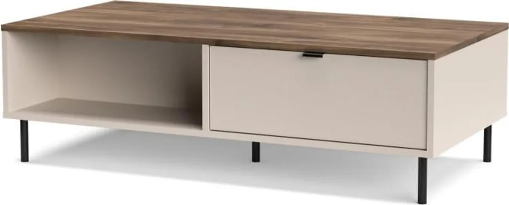Table basse Evo modulable avec double plateau de rangement intégré