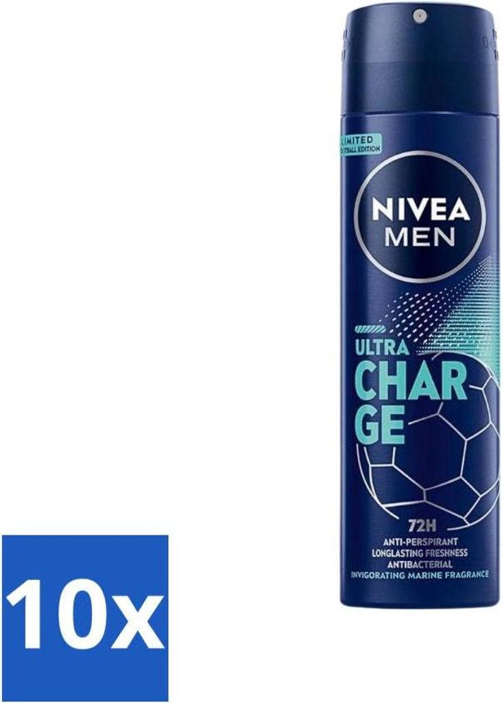 Nivea - Men - Deodorant - Spray - Ultra Charge - 150 ml - Vorteilspack - 10 Stücke