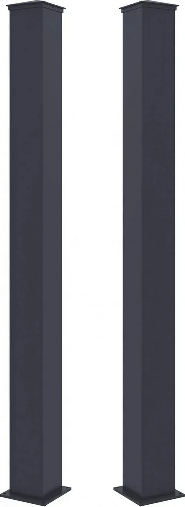Poteau robuste pour portillon anthracite 15x190 cm avec platine au sol