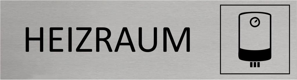 CombiCraft Aluminium Türschild Heizraum 165x45mm mit 3M-Tape