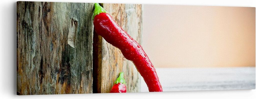Bild auf Leinwand - Leinwandbild - Chili Gewürz Gemüse - 90x30cm - Wand Bild - Wanddeko - Wandbilder - Leinwanddruck - Bilder - Kunstdruck - Wand...