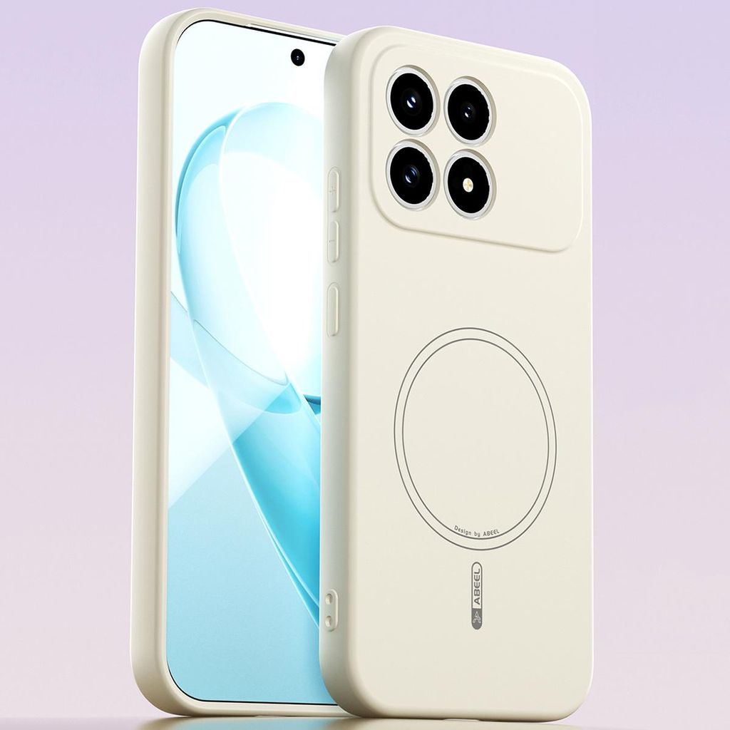 Magnetische Handyhülle für Xiaomi Poco F8 Pro/Redmi K90, MagSafe kompatible, Flüssig Silikon Stoßfest Kratzfest Hülle Beige