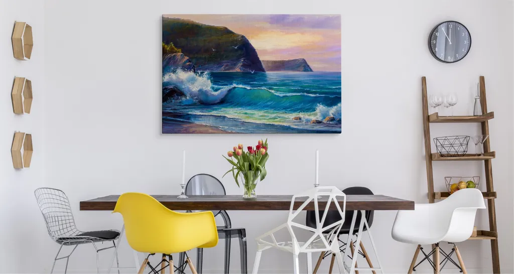 Visario Stampa Su Tela 120x80 Cm: Quadro Moderno Con Spiaggia, Pronto Da Appendere