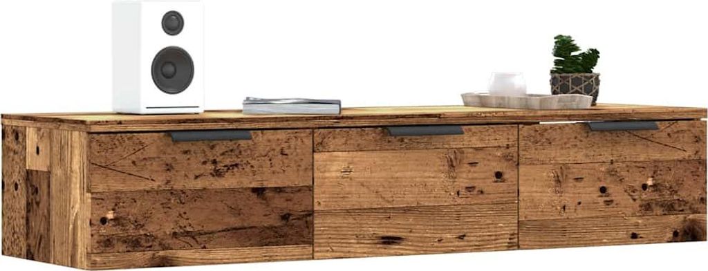 vidaXL Wandschrank Altholz-Optik 102x30x20 cm Holzwerkstoff