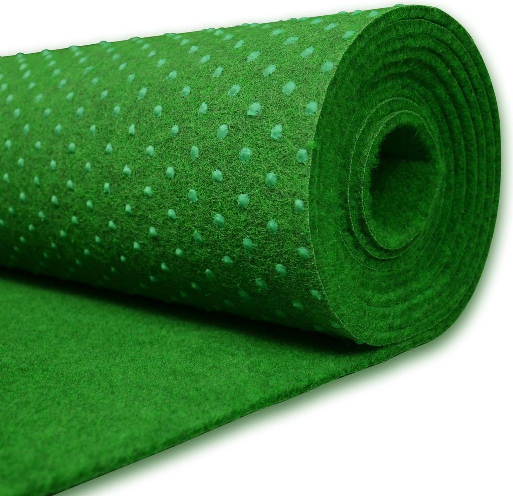 MDEKOR Outdoor-Rasenteppich 550x200 cm für Balkon, Hellgrün, wasserdurchlässiger Kunstrasen mit Noppen, 2 m breit