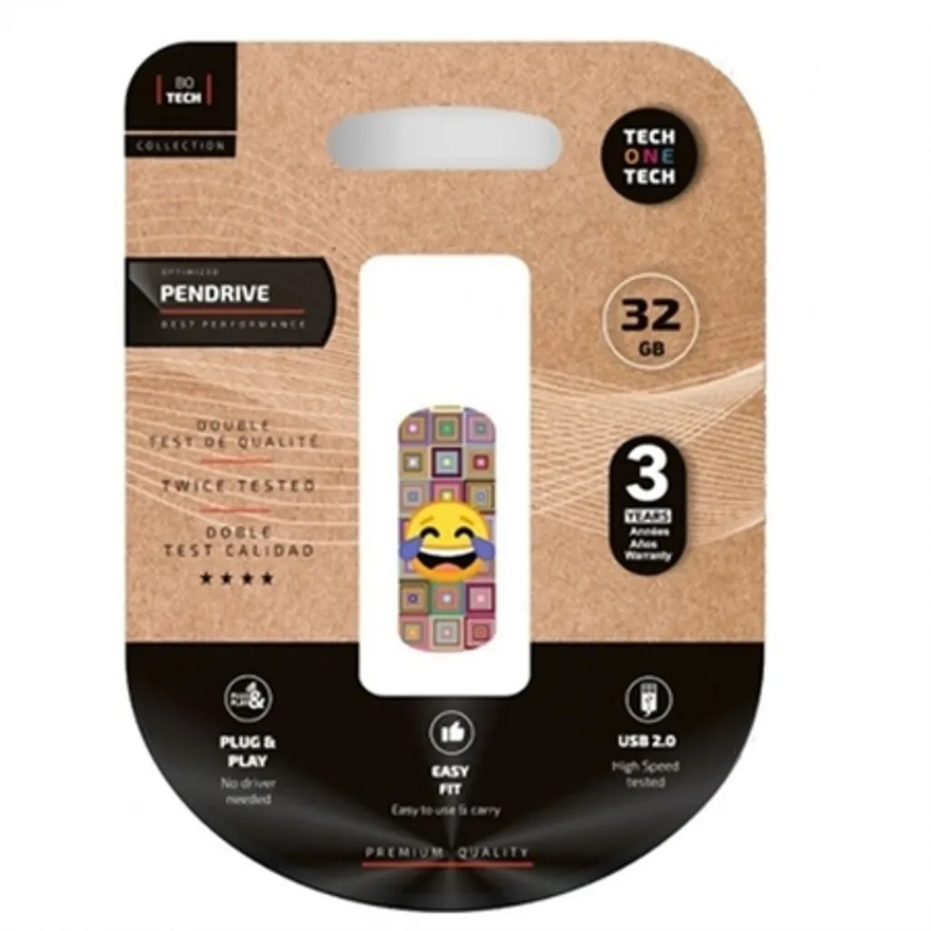 Unità Flash 32GB Tech One Tech - Design Emoji Meparto - USB 2.0 - 2