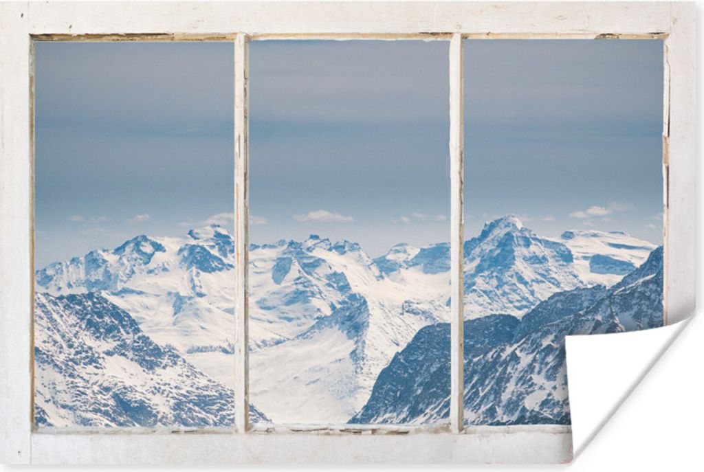 MuchoWow Poster Aussicht - Berg - Schnee 60x40 cm - Schlafzimmerdekoration