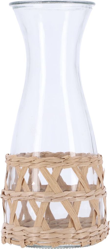 Carafe Excellent Houseware, verre/rotin, 8 x 25,5 cm, 1,2 Image du produit 