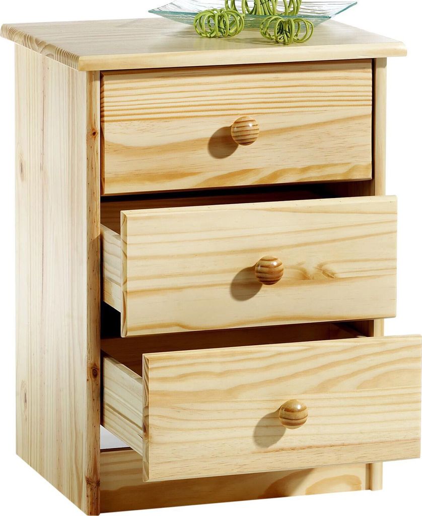 Nachttisch RONDO Kiefer natur, Nachtkommode aus Kiefer Produktbild 