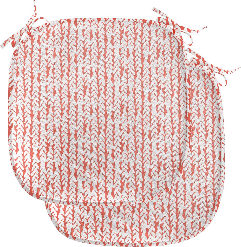 ABAKUHAUS Koralle Polster für Esszimmerstühle, Braid Boho Hipster Ethnische, Dekoratives wasserfestes Kissen mit Riemen für Küchensitze, 40 cm ...