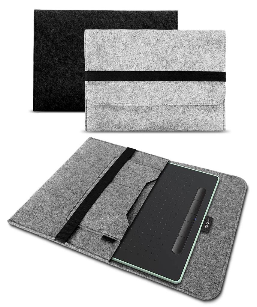 Sleeve Tasche für Wacom Intuos Pro L / 2025 Hülle Grafiktablett Filz SchutzhülleNotebook Sleeve Farbe:Grau