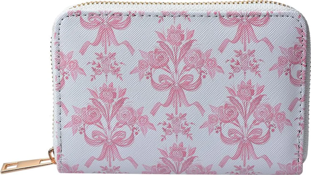 Portafoglio Clayre & Eef 10x15 cm Bianco Rosa Poliestere
