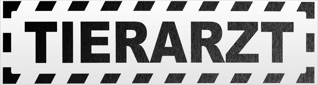 Kiwistar Tierarzt gestreift Magnetschild Schild magnetisch - 45cm Schwarz - reflektierend - Magnetfolie für Auto PKW Kfz