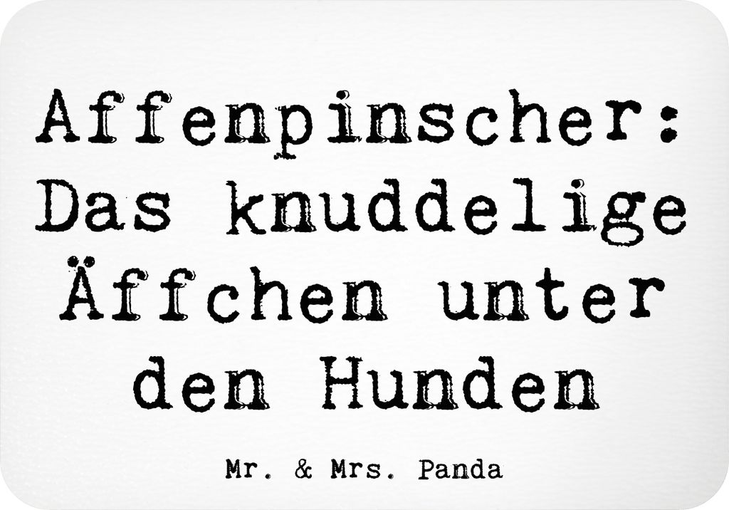 Mr. & Mrs. Panda Kühlschrankmagnet Spruch Affenpinscher Äffchen - Weiß - Geschenk, Hundeliebhaber, Hunderasse, Wohnungshund, Pinnwandmagnet, kle...
