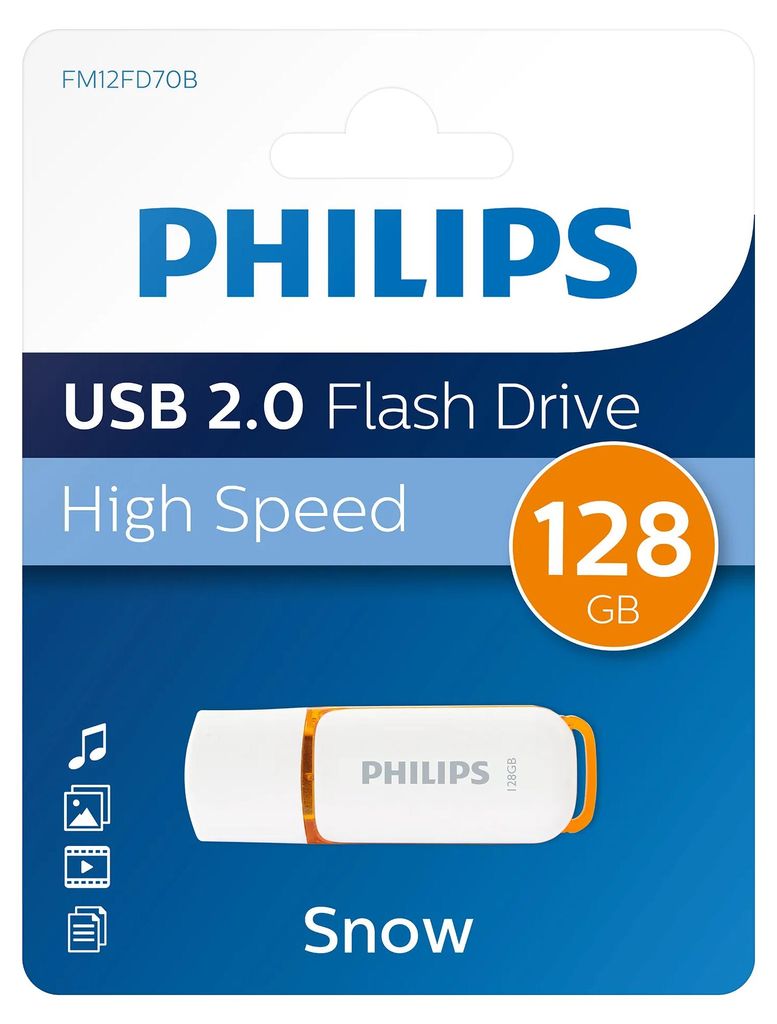 Philips FM12FD70B, 128 GB, USB Typu-A, 2.0, Pokrywka, 8 g, Zdjęcie produktu 