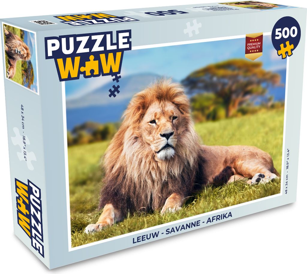 MuchoWow Puzzle 500 Teile Löwe - Savanne - Afrika - 500 Teile - Kinder - Selberbauen - Puzzlespiele