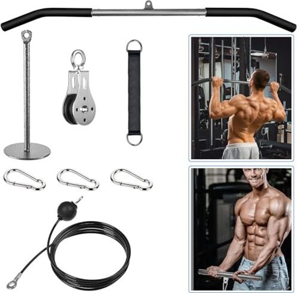 Cable Pull Fitness Lat Gym 100 cm Bar, Set Trainer Triceps Bizeps Back Arm Training Device Tower Sport Equipment Home
