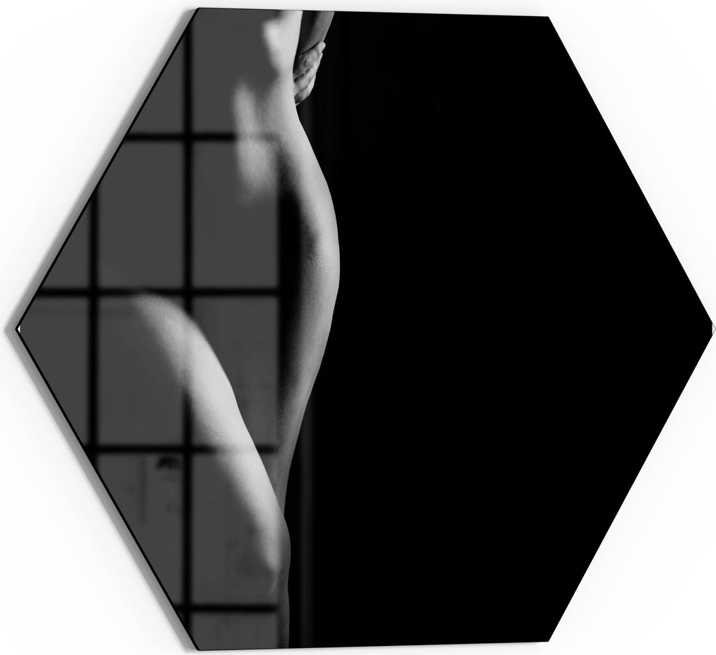 DEQORI Glasbild Echtglas 55x48 cm 'Weibliche Kurven' Wandbild Bild modern Deko