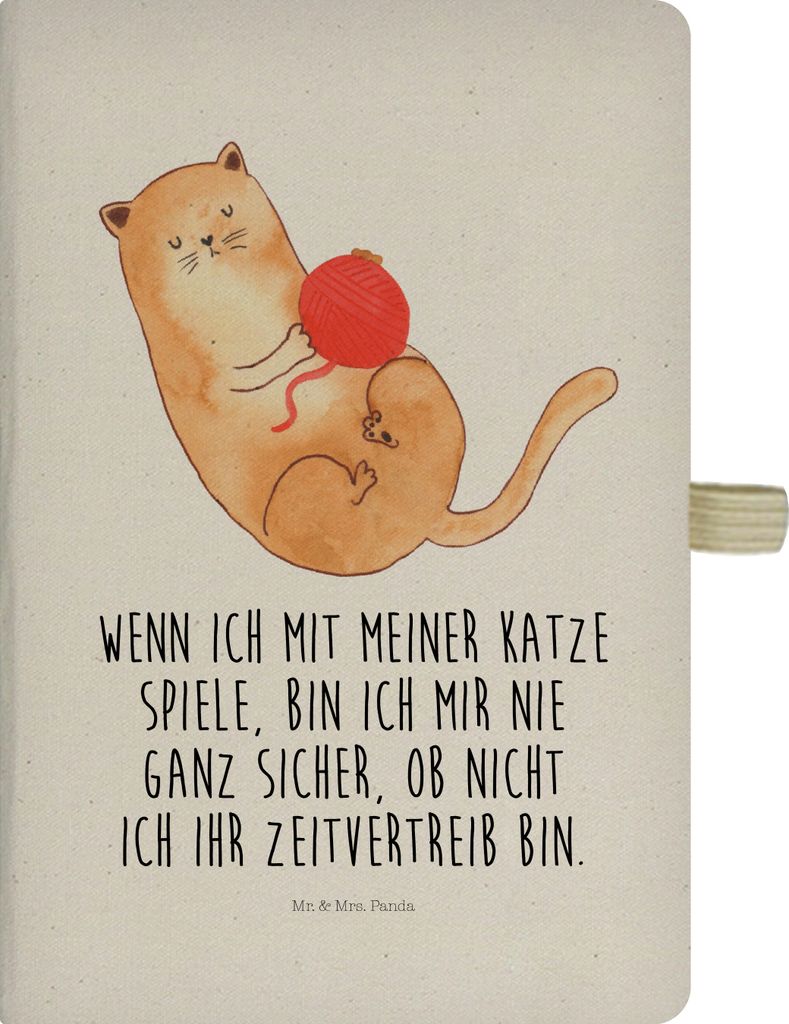 Mr. & Mrs. Panda notizbuch Katze Wolle - Transparent - Geschenk, Katzen, Notizheft, Cat, Kladde, Skizzenbuch, Spielen, Tagebuch, Haha, Journal, Cats