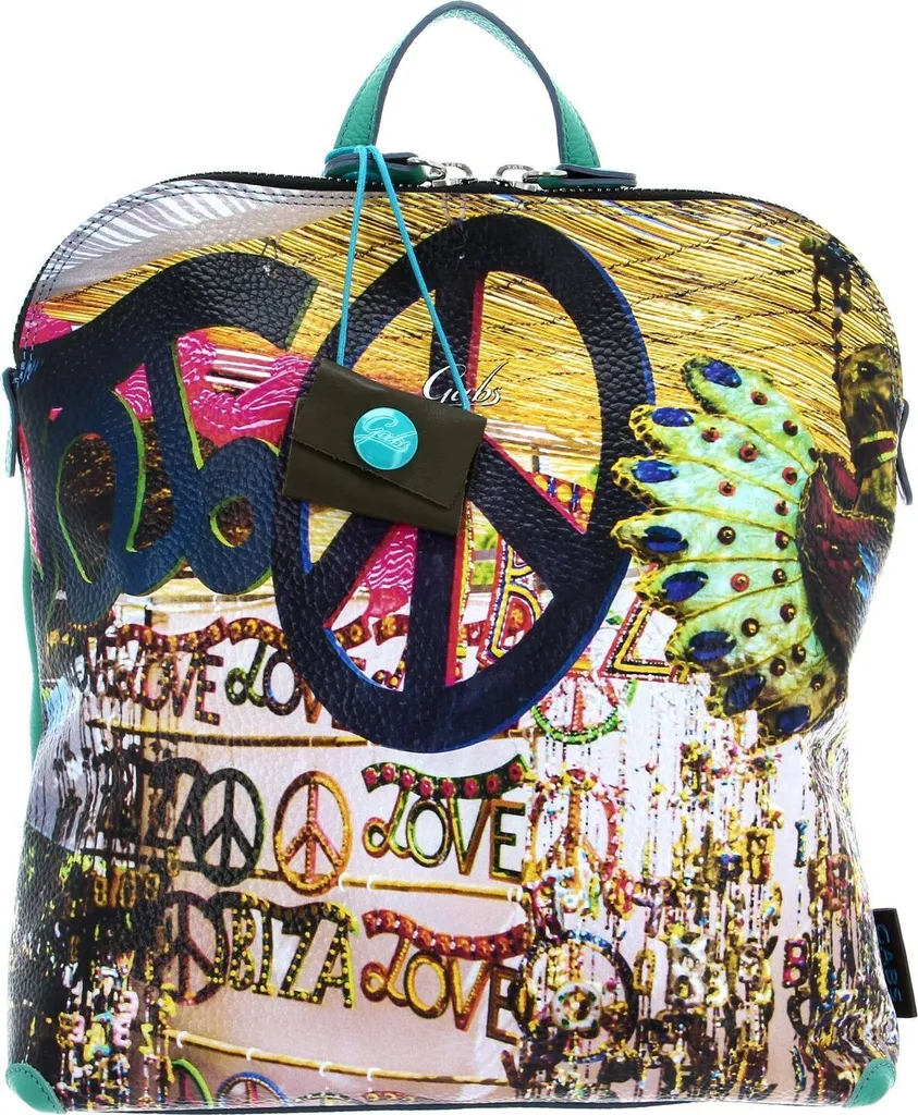 Sac à dos de loisirs Brigitte Trip Gabs en cuir véritable imprimé