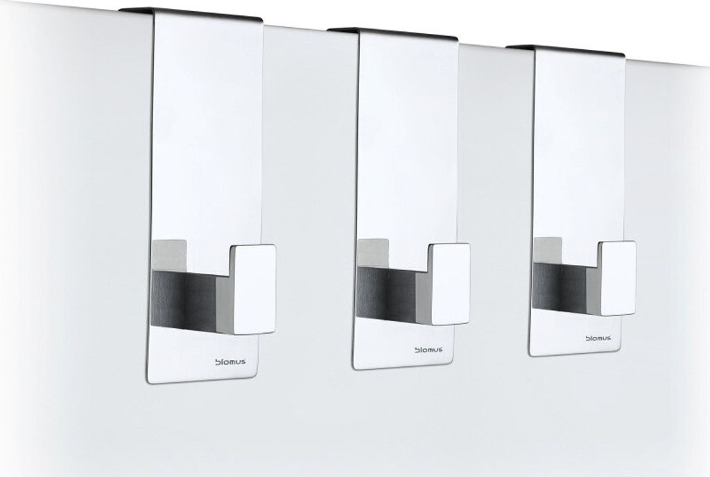 Blomus Menoto Türhaken-Set, 3er Set, Garderobenhaken, Kleiderhaken, Haken, Edelstahl poliert, H 12 cm, 65412