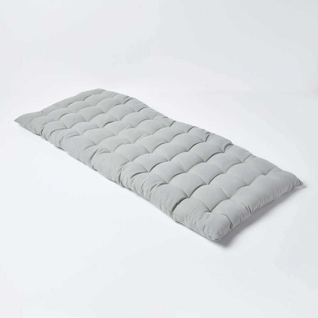 HOMESCAPES 2er Bankauflage grau 100% Baumwolle Produktbild 