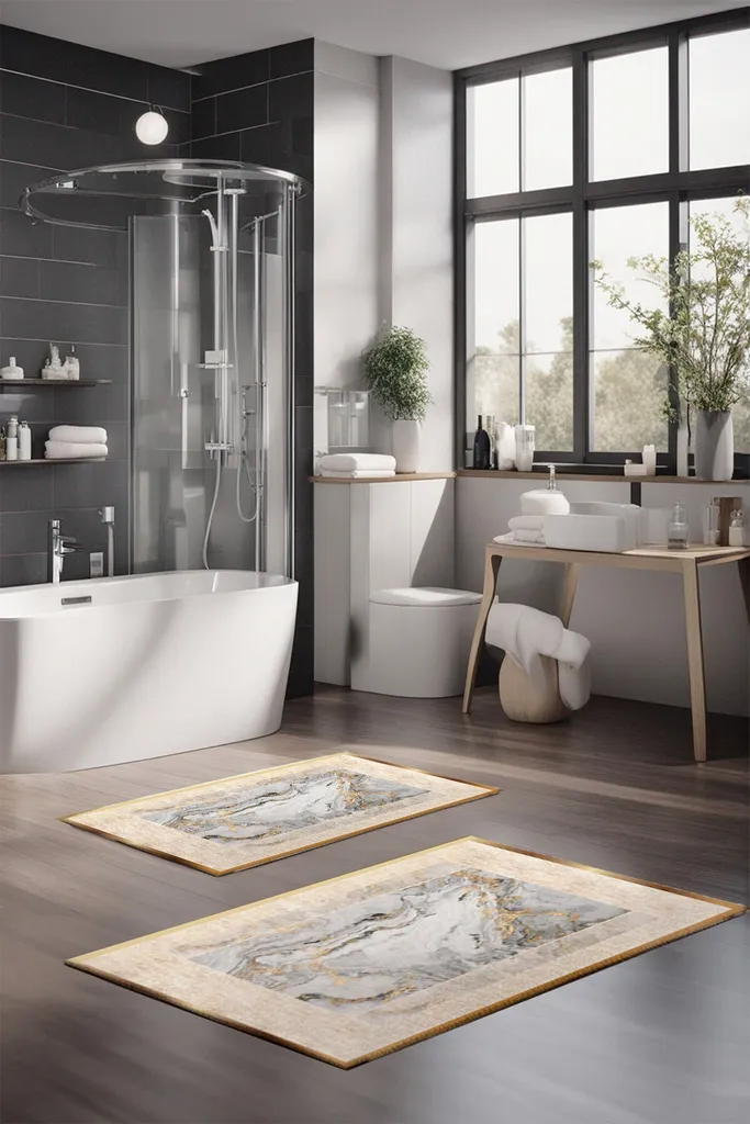 Mijolnir, CT-5008, multicolore, set di tappetini da bagno (2 pezzi), 100% POLIESTERE, 60 x 100 cm