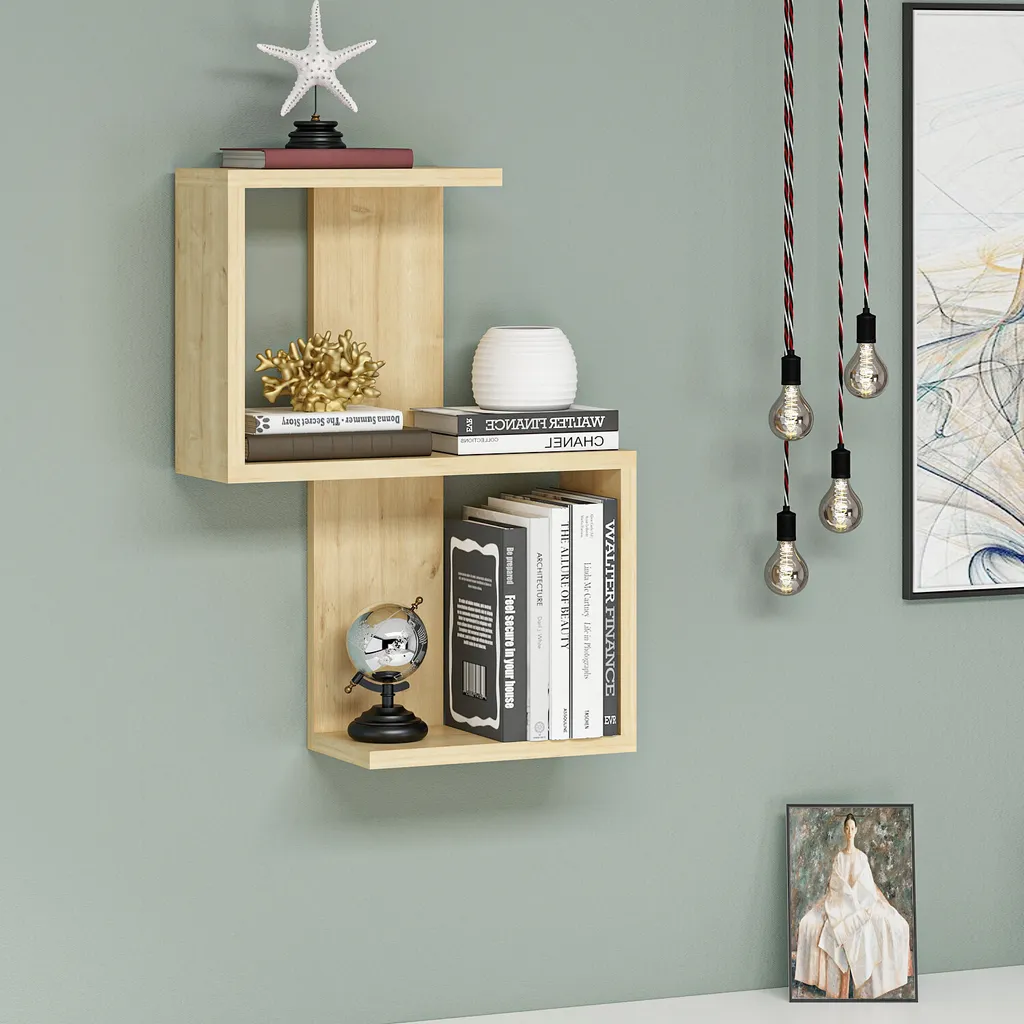 Étagère murale 100% mélaminé espagnol Sapphire Octa, finition haut de gamme