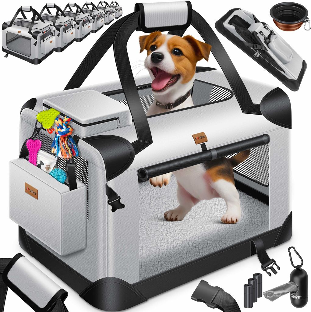 LOVPET® Hundebox Hundetransportbox faltbar Inkl.Hundenapf Produktbild 