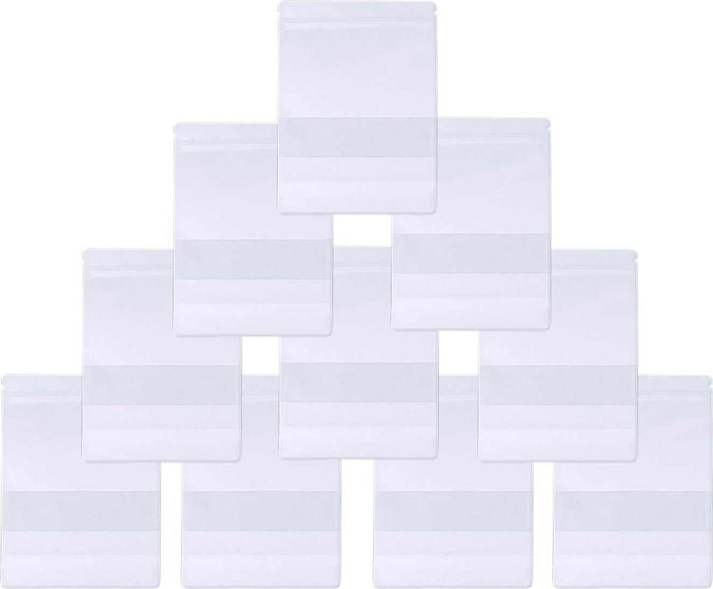 10 Papiertüten mit Sichtfenster und Wiederverschließbar Papierbeutel Verkaufhilfen Verpackung, Größe:10 x 15 cm | 8 x 11 cm, Farbe:weiß