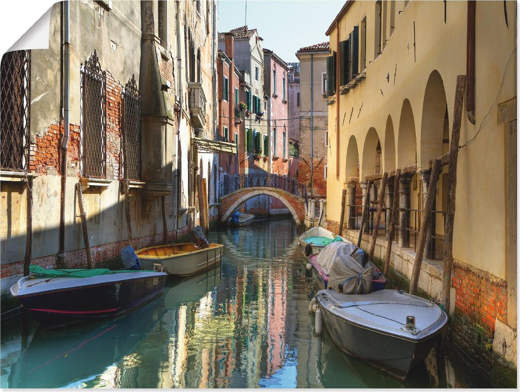 ARTland Poster Boote auf Kanal in Venedig Größe: 120x90 cm