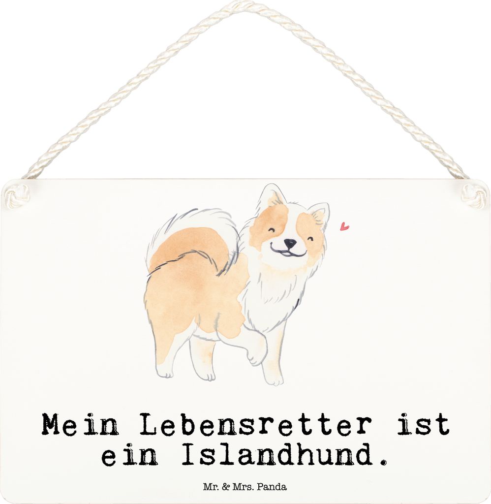 Mr. & Mrs. Panda Holzschild Islandhund Lebensretter DIN A6 - Weiß - Geschenk, Schild, Isländischer Schäferhund, kleine aufmerksamkeit, Wandbild ...