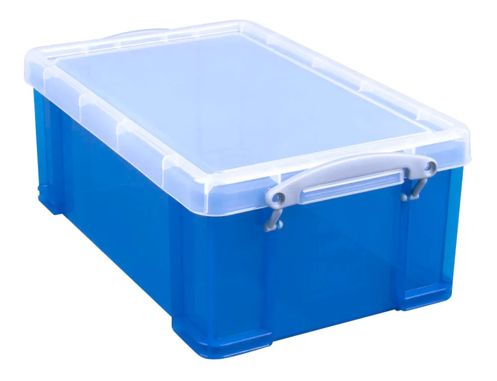 Boîte de Stockage Robuste 9L Bleue avec Système de Fermeture Sécurisé