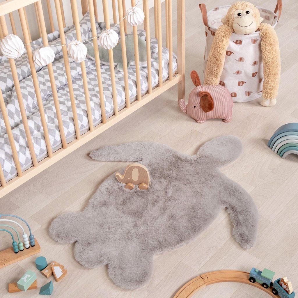Volero - Kinderteppich - Huggy Schildkröte Grau - 80x90 cm - Kinderzimmer, Babyzimmer - Modern