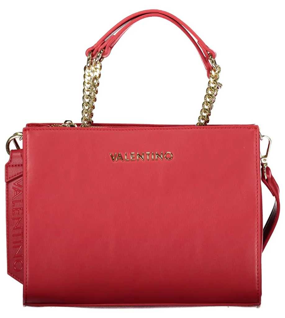 Sac à main chic rouge à détails de chaîne et socle renforcé anti-usure