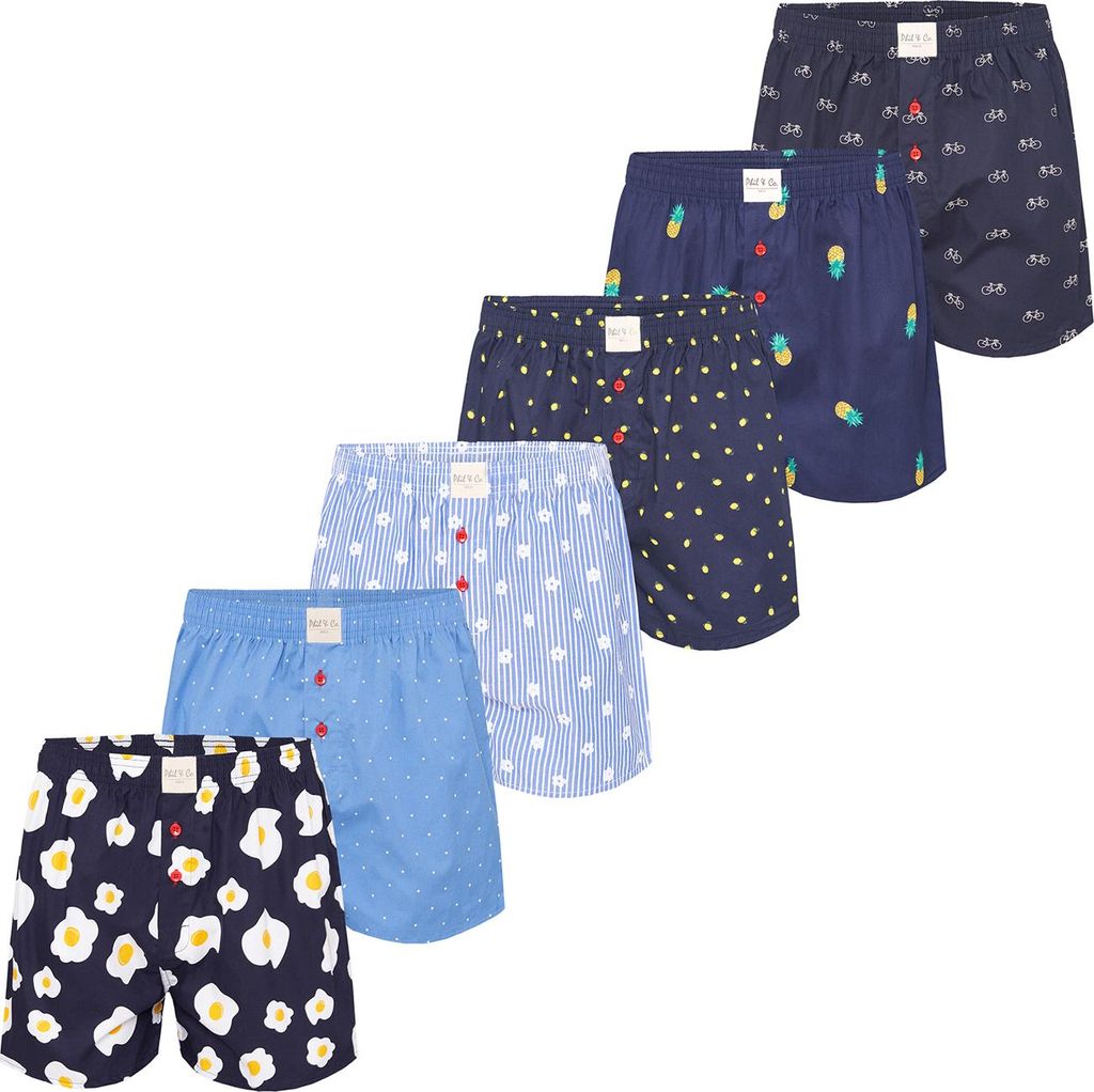 Phil & Co. Berlin Herren Boxer 6-Pack Prints - Mix4 - Größe M