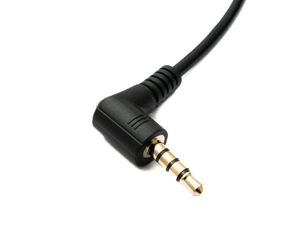 SYSTEM-S Audio Klinke Kabel 20 cm 3,5 mm 4 polig Stecker zu 3 polig Stecker Left Right Angled Winkel AUX Adapter