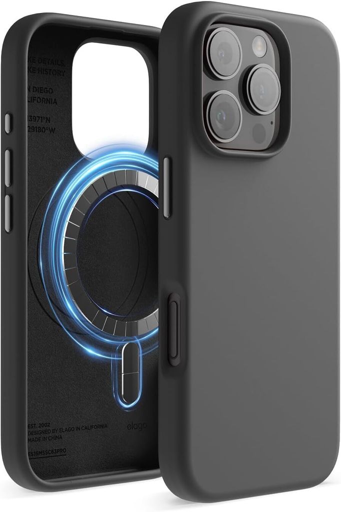 Elago MagSafe Silikonhülle für iPhone 16 Pro schwarz