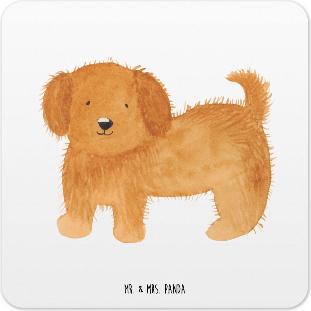 Mr. & Mrs. Panda Untersetzer für Gläser Hund Flauschig 15er Set - Weiß - Geschenk, Coaster, Glas-Untersetzer, Sprüche, Süß, Getränke-Unterse...